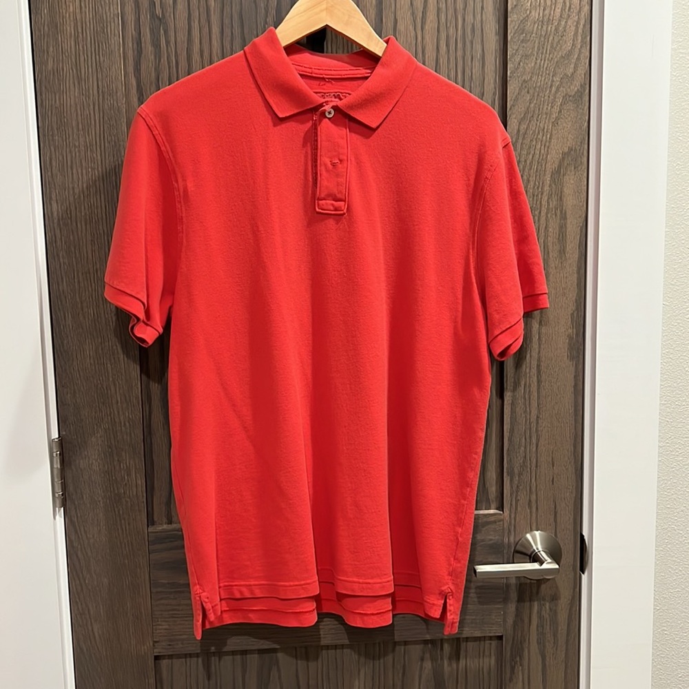 EUC J.Crew Large Vintage Fit Polo, Tomato/Red